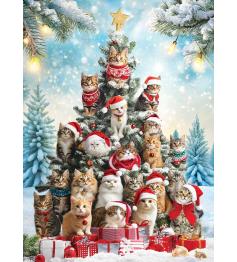 Puzzle Eurographics Árvore De Natal de Gatos 1000 Peças