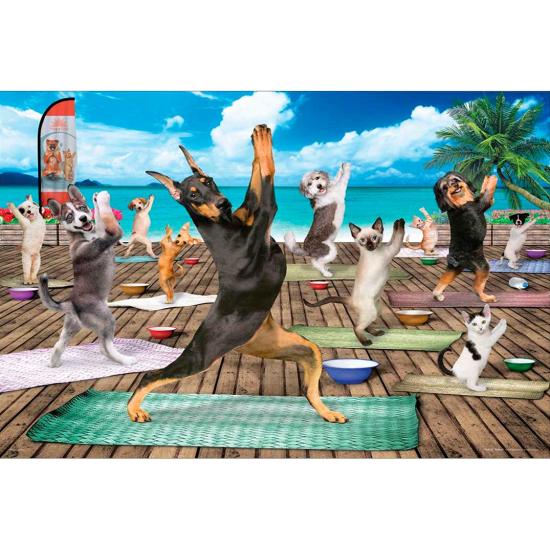 Eurographics Yoga com Cães e Gatos XXL Puzzle 500 Peças