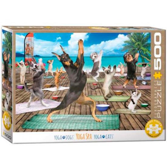 Eurographics Yoga com Cães e Gatos XXL Puzzle 500 Peças