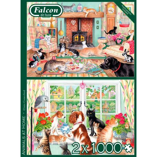 Puzzle Falcon Animais em Casa 2 x 1000 Peças