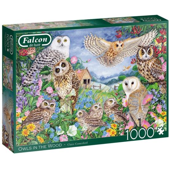 Puzzle Falcon Corujas na Floresta de 1000 Peças