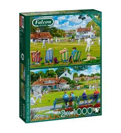 Puzzle Falcon Sports On Grass 2 x 1000 peças