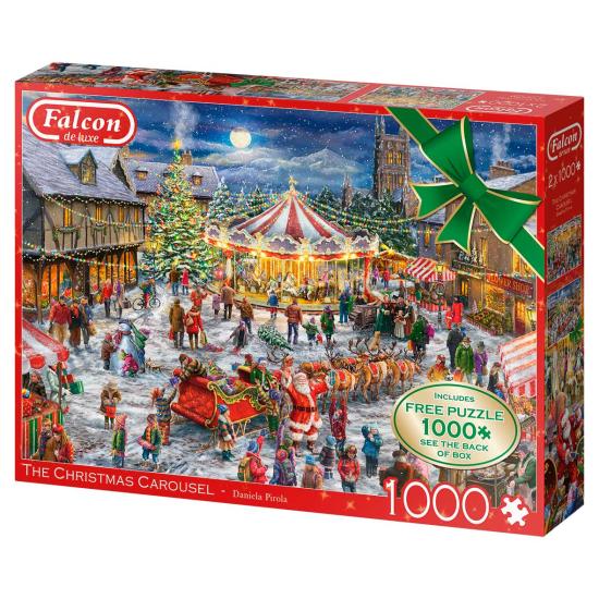 Puzzle de carrossel de Natal Falcão 2 x 1000 peças
