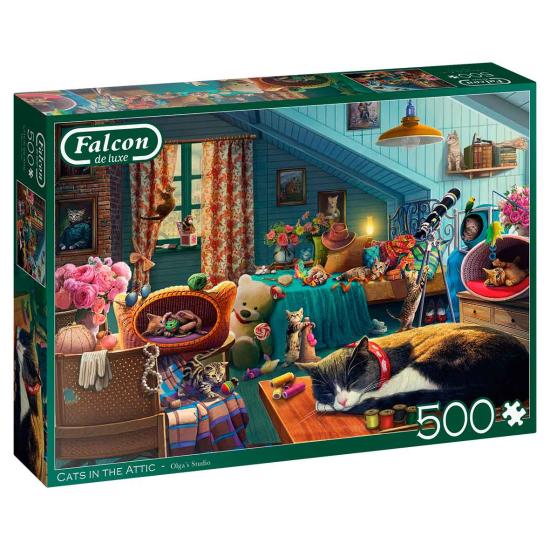 Puzzle Falcon Gatos no Sótão 500 Peças