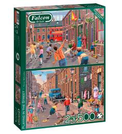 Falcão jogando no Puzzle de rua 2 x 500 peças