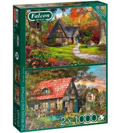 Puzzle Falcon The Forest Cabin 2 x 1000 peças