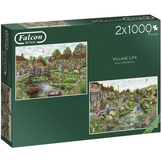 Puzzle Falcon The Village Life 2 x 1000 peças