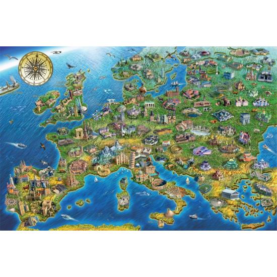 Mapa de Puzzle do falcão da Europa 1500 peças