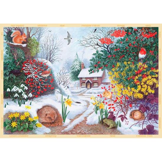 Puzzle de paisagem de inverno falcão 500 peças