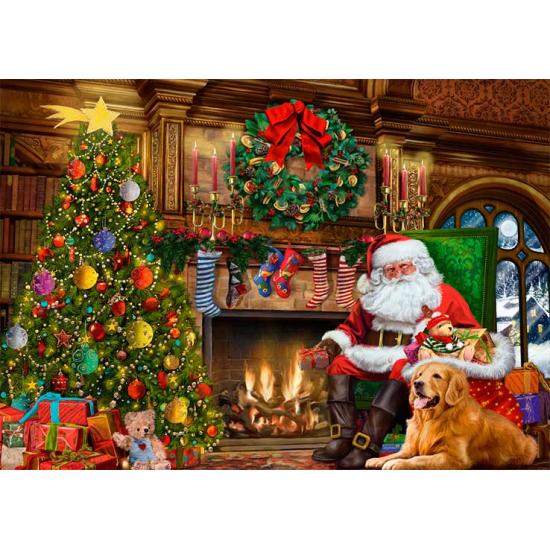 Puzzle Falcon Papai Noel na Lareira 500 Peças