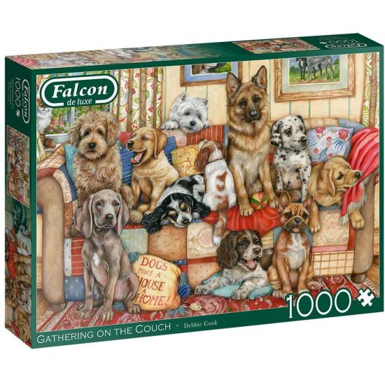 Puzzle Falcon Dogs no sofá 1000 peças