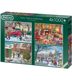 Puzzle de Natal em Família Falcão 4 x 1000 Pc