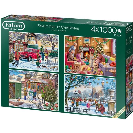 Puzzle de Natal em Família Falcão 4 x 1000 Pc