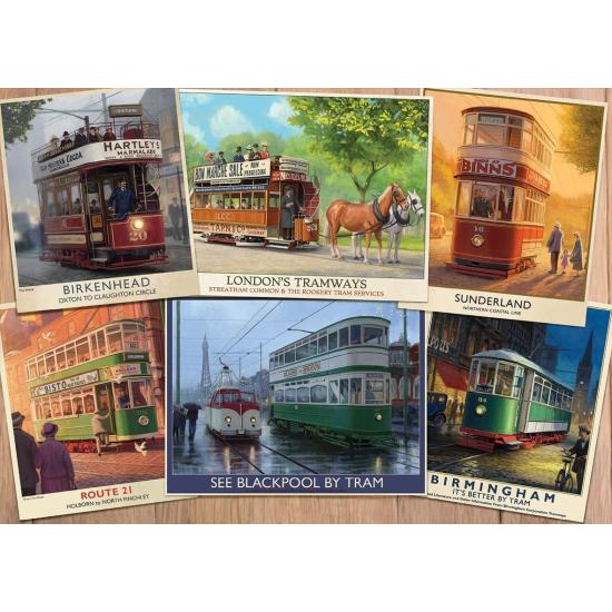 Puzzle Falcon Vintage Trams 1000 Peças Puzzle Falcon Vintage Trams 1000 Peças