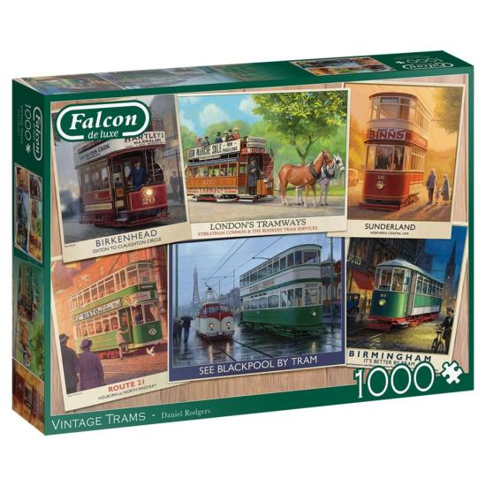 Puzzle Falcon Vintage Trams 1000 Peças Puzzle Falcon Vintage Trams 1000 Peças