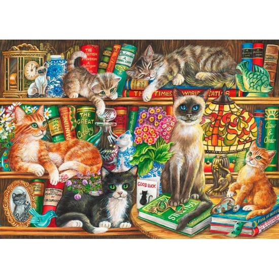 Puzzle Gibsons Library Cats 1000 peças