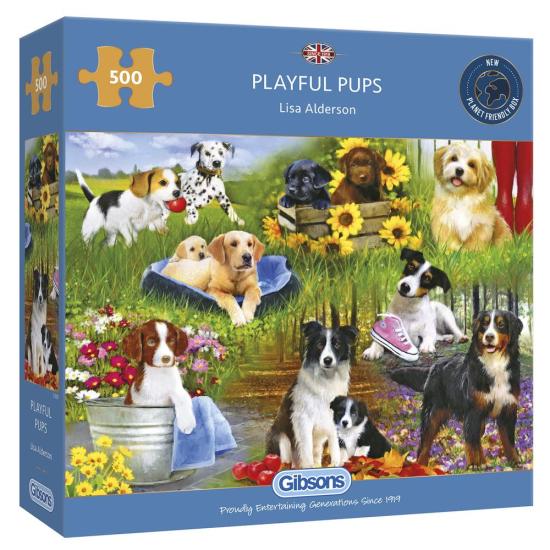 Cachorros brincalhões Gibsons 500 peças Puzzle