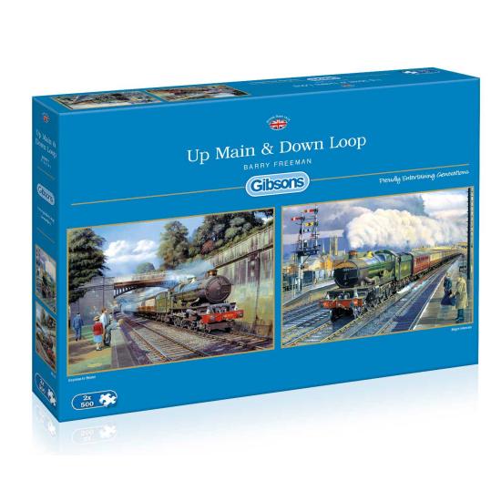 Puzzle de locomotivas Gibsons: principal e circuito, 2 x Puzzle de locomotivas Gibsons: principal e circuito, 2 x