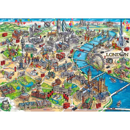 Puzzle de mapa turístico de Londres Gibsons 1000 peças