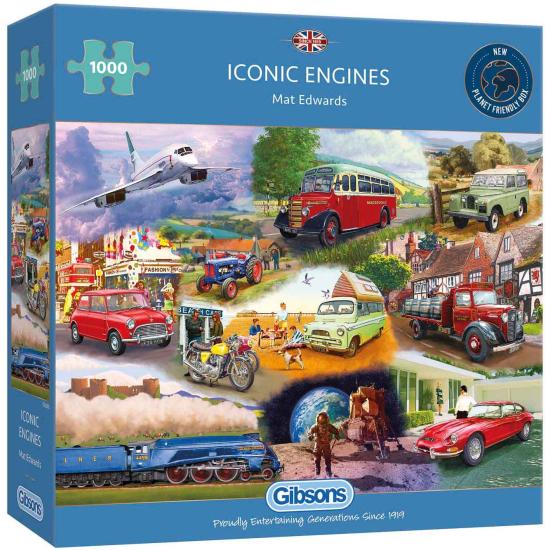 Puzzle de 1000 peças com motores icônicos Gibsons