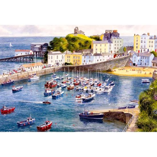 Puzzle Gibsons Tenby City Harbor 500 peças Puzzle Gibsons Tenby City Harbor 500 peças