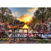 Puzzle de bicicletas de ouro nos canais de Amsterdã 1000