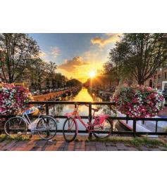 Puzzle de bicicletas de ouro nos canais de Amsterdã 1000