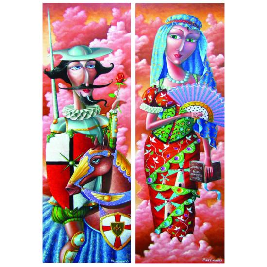 Puzzle Gold Don Quixote e Dulcinea 2 x 1000 peças