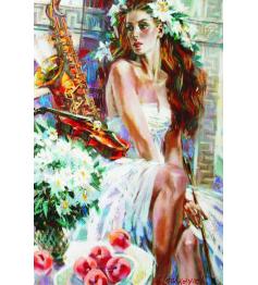 Puzzle Gold A Garota com o Saxofone 1500 Peças