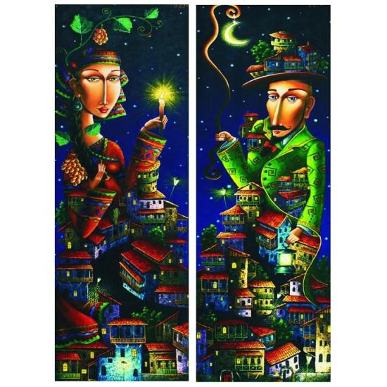 Puzzle Gold a noite 2 x 1000 peças