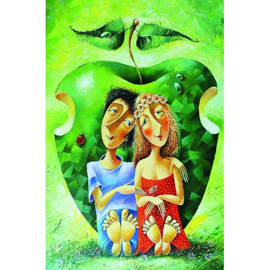 Puzzle Dourado Casal Romântico 1000 Peças