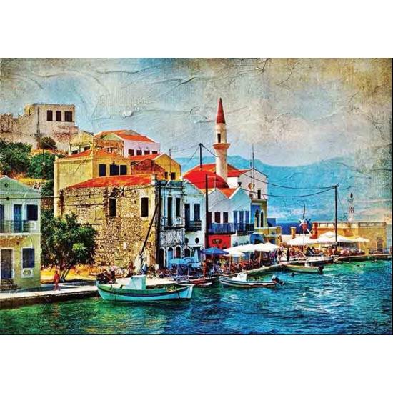 Puzzle Gold bela ilha mediterrânea de 1000 peças