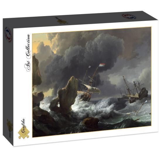 Puzzle Grafika Navios em Perigo na Costa Rochosa de 2000 Pçs