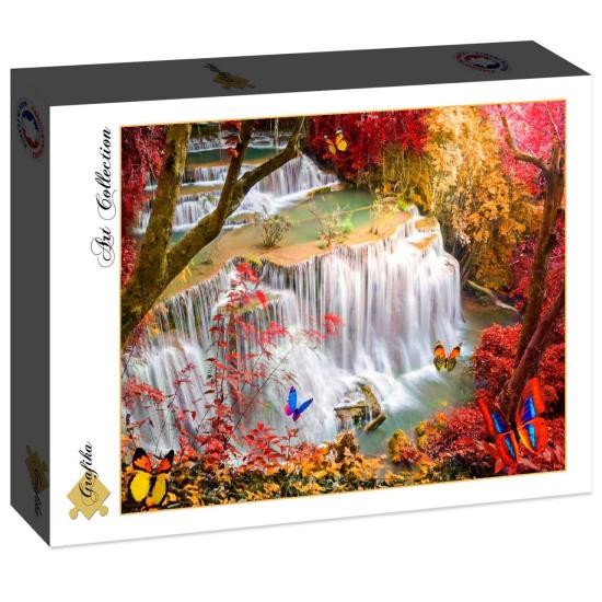 Puzzle Grafika Cachoeira da Floresta Profunda de 2000 Pçs