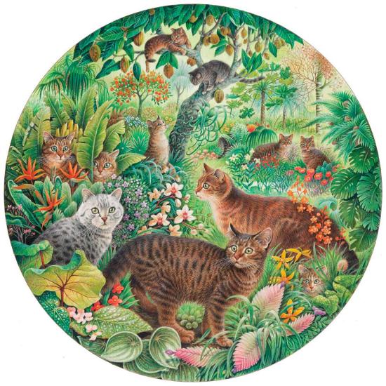 Puzzle Grafika Redondo Gatos Tabby na Selva, 501 peças
