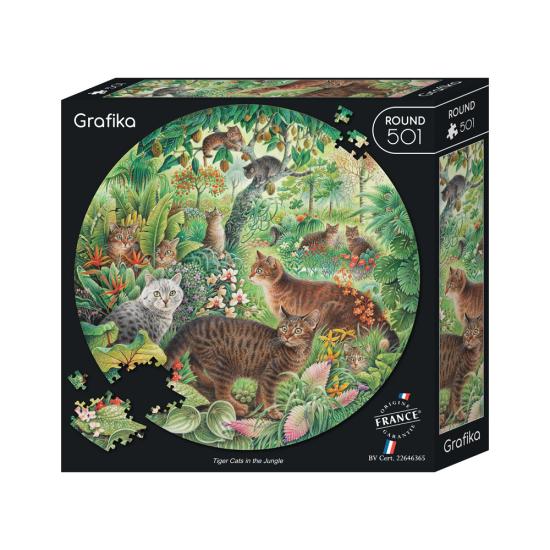 Puzzle Grafika Redondo Gatos Tabby na Selva, 501 peças