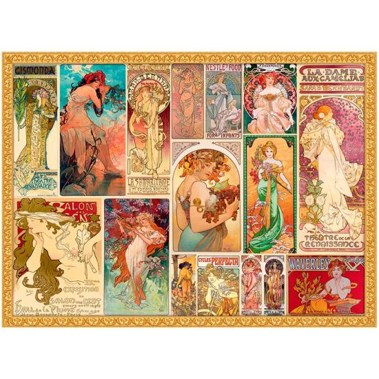 Colagem Puzzle Grafika de Alphonse Mucha de 3000 Peças Colagem Puzzle Grafika de Alphonse Mucha de 3000 Peças
