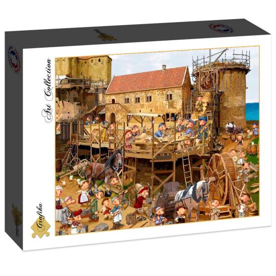 Puzzle Grafika Construindo o Castelo de 2000 Pçs