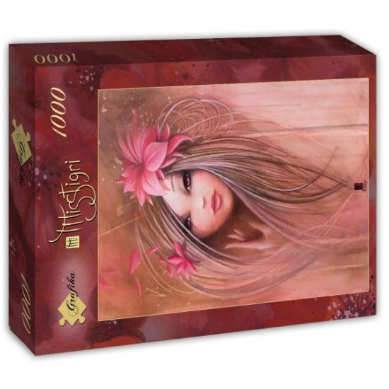 Puzzle Grafika Sweet Girl com laço rosa 1000 peças