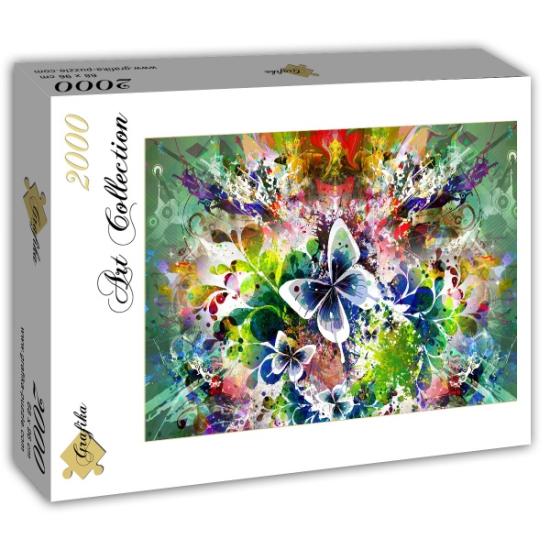 Puzzle Grafika Flores e Borboletas de 2000 Peças
