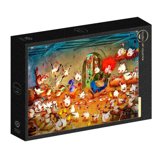 Puzzle Grafika Galinheiro Maluco de 1000 Peças Puzzle Grafika Galinheiro Maluco de 1000 Peças