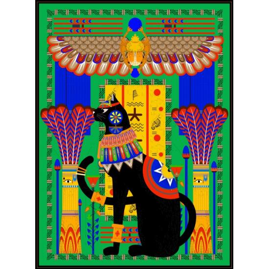 Puzzle Grafika Gato Egípcio em Verde de 2000 Peças