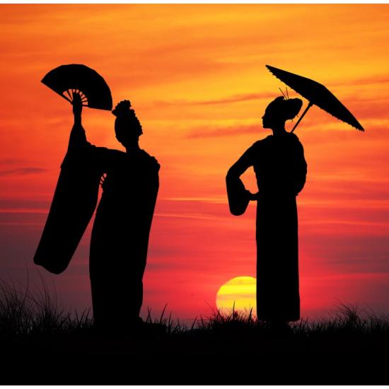 Puzzle Grafika Gueixas ao pôr do sol 1500 peças