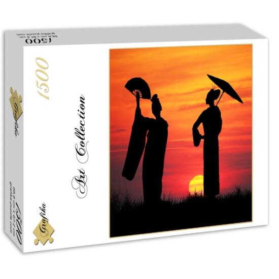 Puzzle Grafika Gueixas ao pôr do sol 1500 peças