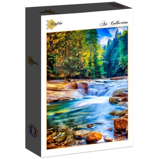 Puzzle Grafika Bela Cachoeira na Floresta 2000 peças