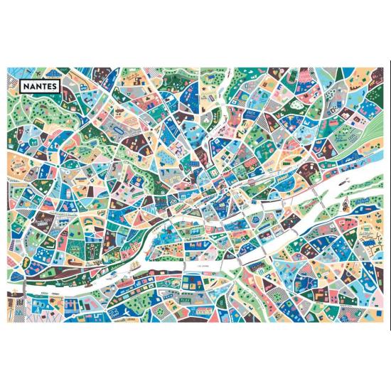 Puzzle Grafika Mapa De Nantes 1000 Peças