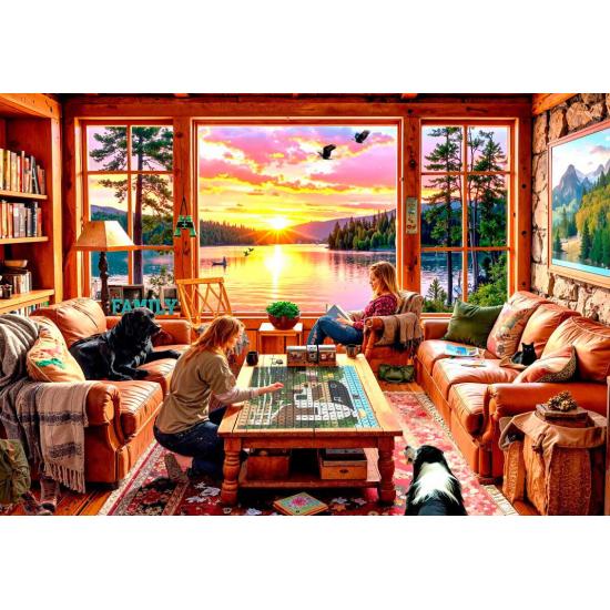 Puzzle Grafika Enquanto Eles Estão Pescando de 1000 Peças