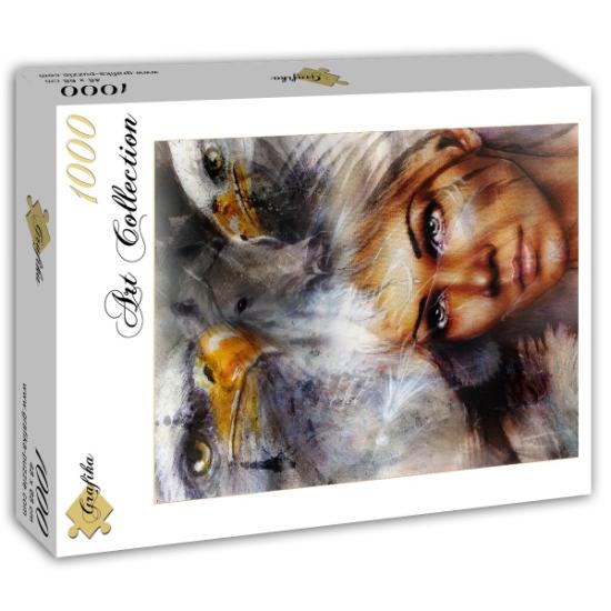 Puzzle Grafika Mulher, Águia e Cavalo 1000 Peças