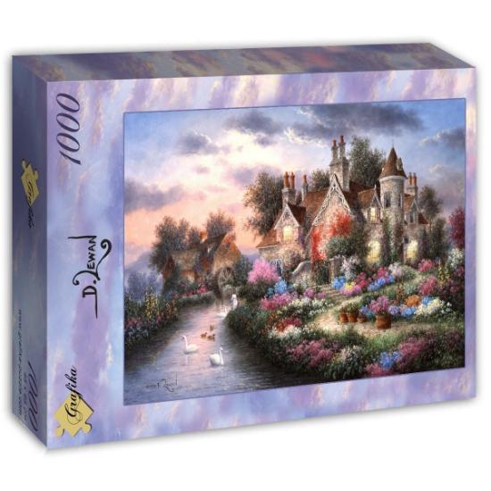 Puzzle Grafika Old Mill Cabin 1000 Peças