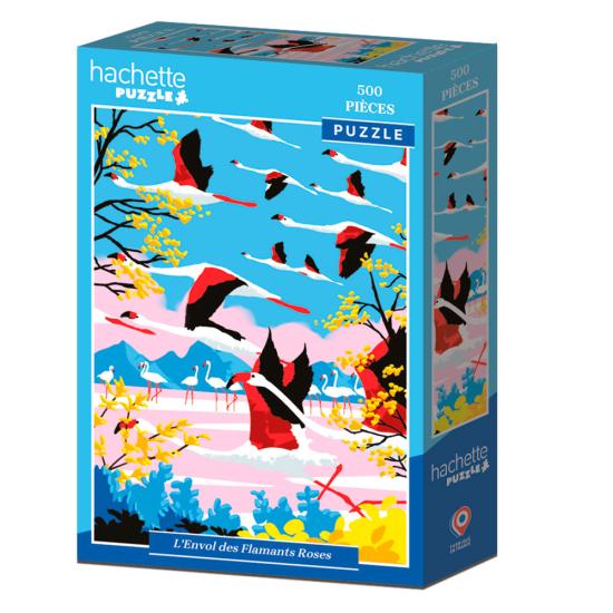 Puzzle Hachette Voo dos Flamingos Cor de Rosa 500 peças